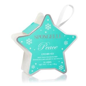 BNIP SPONGELLE’ Peace Lychee Ice Body Wash Infused Buffer Holiday Star Ornament